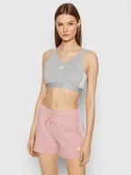 Koszulki sportowe damskie - Adidas Biustonosz top Essentials GS1357 Szary - miniaturka - grafika 1