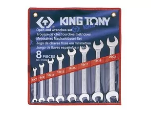 KING TONY Zestaw kluczy płaskich 1108MR, 6-22 mm - Zestawy narzędziowe - miniaturka - grafika 1