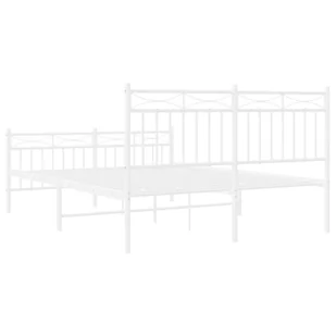 Metalowa rama łóżka z wezgłowiem i zanóżkiem, biała, 140x200 cm Lumarko! - Łóżka - miniaturka - grafika 8