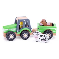 Zabawki interaktywne dla dzieci - NEW CLASSIC TOYS Traktor z przyczepą i zwierzętami - miniaturka - grafika 1