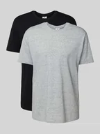 Koszulki męskie - T-shirt z naszywką z logo w zestawie 2 szt. - miniaturka - grafika 1