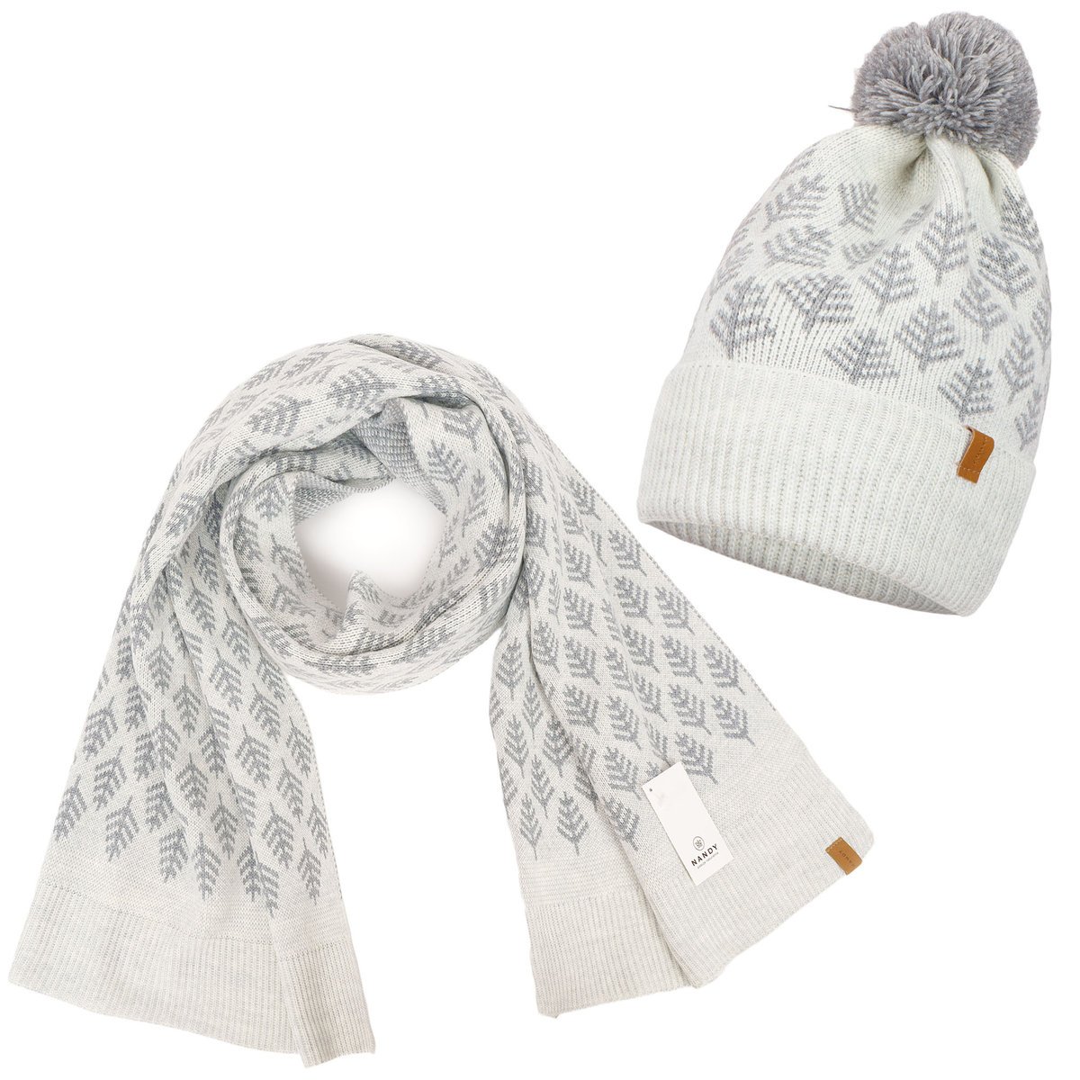 Nandy Komplet Czapka Szalik Ciepły Zimowy Choinki - Zest-Cs-2205095-49