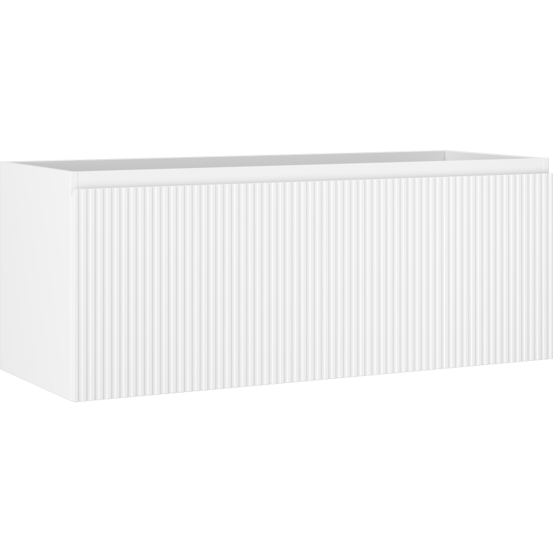 Mexen Rivel szafka łazienkowa podumywalkowa 120 cm, 1 szuflada, ryflowana , biała mat - 91A20-12047-1-BF01