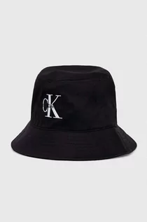 Czapki damskie - Calvin Klein Jeans kapelusz bawełniany kolor czarny bawełniany - grafika 1