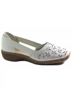 PÓŁBUTY RIEKER - 41356-80 WHITE - Rieker - Półbuty damskie - miniaturka - grafika 1