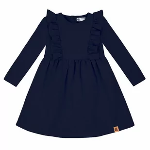 Sukienka bawełniana z falbanką granatowa 122 - Sukienki - miniaturka - grafika 1