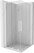 Kabiny prysznicowe - Mexen Velar Duo kabina prysznicowa rozsuwana 80x80 cm, transparent, biała - 871-080-080-02-20 - miniaturka - grafika 1