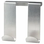 Wieszaki i stojaki - Fackelmann 61246 podwójne drzwi haki ze stali nierdzewnej, kwadratowy, srebrny, 9,5 x 9 x 2,5 cm 61246 - miniaturka - grafika 1