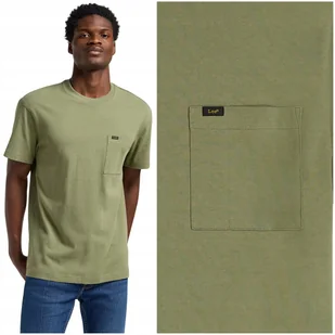 Lee RELAXED POCKET TEE T-SHIRT luźna zielona bawełniana koszulka kieszeń XL - Koszulki męskie - miniaturka - grafika 1