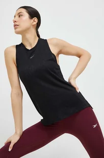 Reebok top treningowy Burnout kolor czarny - Koszulki sportowe damskie - miniaturka - grafika 1