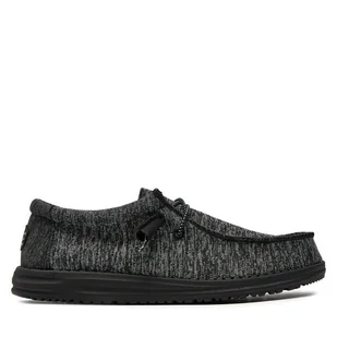 Mokasyny Hey Dude Wally Sport Knit 40536-060 Czarny - Mokasyny męskie - miniaturka - grafika 1