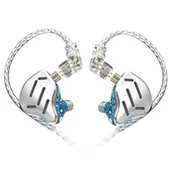 Słuchawki - KZ ZAX In Ear Wired Earphones 1DD 7BA HiFi with Mic- Silver - miniaturka - grafika 1