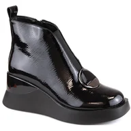 Botki damskie - Botki damskie na koturnie czarne D&A S.Barski Premium Collection MR870-36 - miniaturka - grafika 1