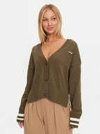 Swetry damskie - Guess Jeans Kardigan W4BR81 Z3HM1 Khaki Regular Fit - miniaturka - grafika 1
