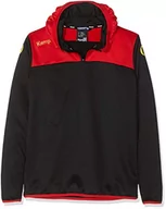 Bluzy męskie - Kempa męska bluza z kapturem Emotion 2.0 Quarter Zip Hoodie czarny Schwarz/Rot/Gelb 4XL - miniaturka - grafika 1