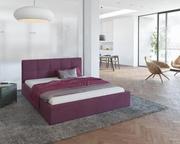 Łóżka - Łóżko tapicerowane RINO - Paris, kolor: purple rama, stelaż metalowy podnoszony 120 x 200 - miniaturka - grafika 1
