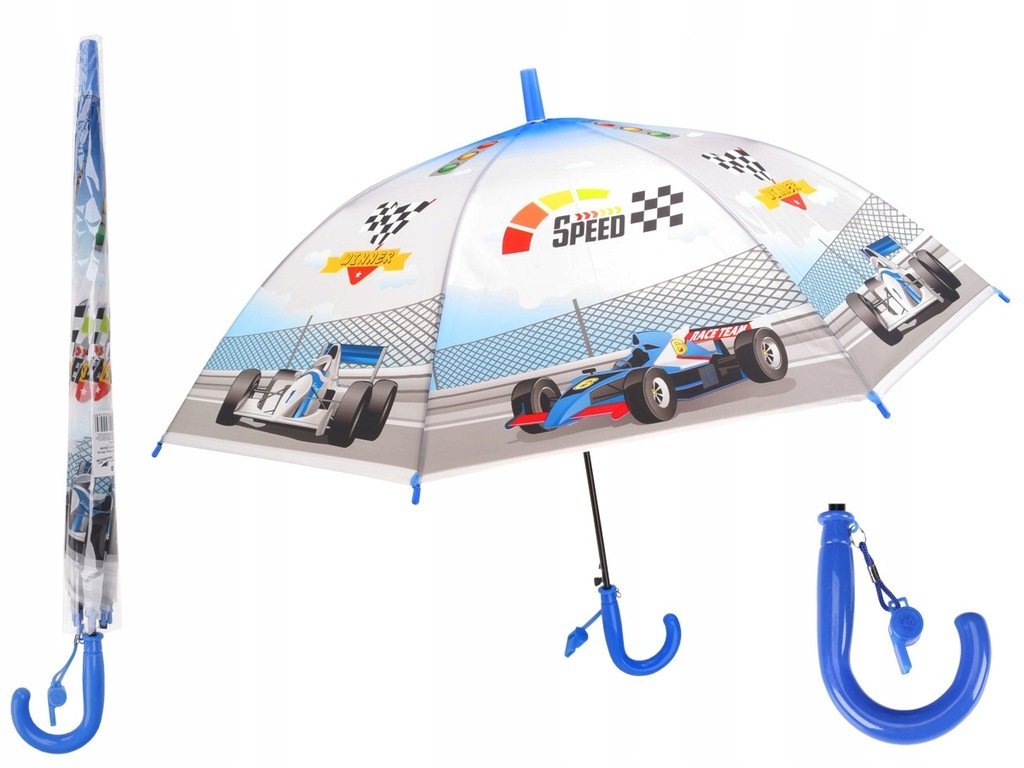 Parasol dziecięcy Ravi 50 cm z gwizdkiem i kolorowym wzorem