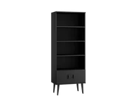 Regały - Regał drewniany Venuci drzwiczki 79 cm czarny - miniaturka - grafika 1