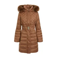 Płaszcze damskie - Damski Płaszcz pikowany zimowy GUESS LOLIE DOWN JACKET W2BL61WEX52-F1AZ – Beżowy - miniaturka - grafika 1