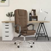 Fotele i krzesła biurowe - Lumarko Rozkładane, masujące krzesło biurowe, brązowe, obite tkaniną - miniaturka - grafika 1