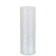 Świece - Pl Świeca Rustic Satin Słupek 70/200 Srebrny - miniaturka - grafika 1