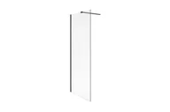Grzejniki łazienkowe - Vidoq walk-in ścianka 90x200cm czarna - miniaturka - grafika 1