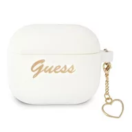 Akcesoria do słuchawek - GUESS Guess etui do Airpods 3 GUA3LSCHSH białe Silicone Heart Charm 8_2281655 - miniaturka - grafika 1