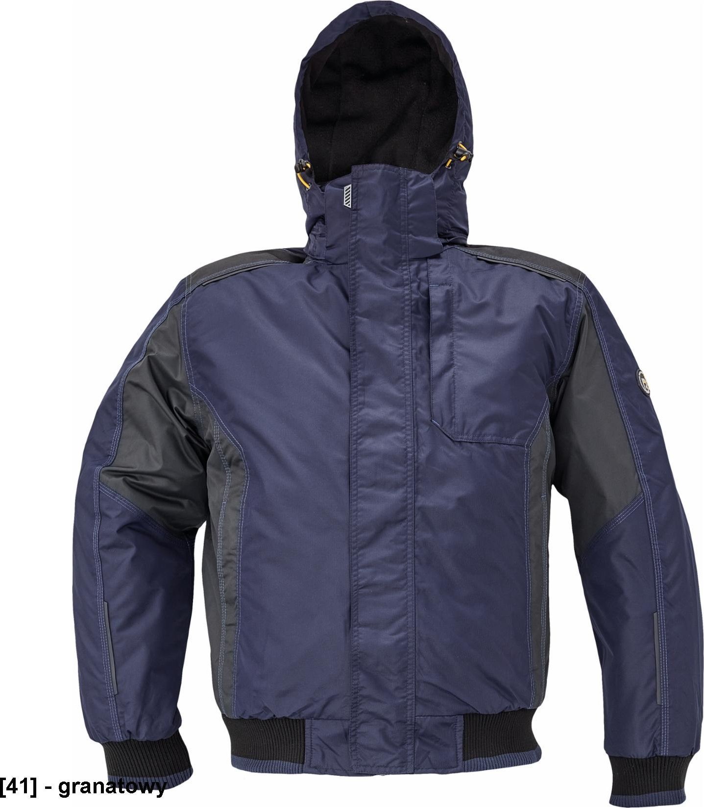 CERVA DAYBORO pilot kurtka - męska kurtka pilotka, odpinany kaptur, polar kołnierz i w kapturze, odblaskowe elementy, 100% poliester - biały M