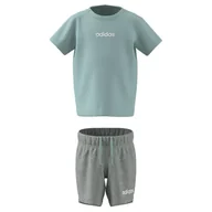 Odzież sportowa dziecięca - adidas ESSENTIALS T-SHIRT SET, dres treningowy Dziecko/niemowlę, pół-flash aqua/biały, - miniaturka - grafika 1