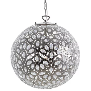 Beliani Lampa wisząca Lampa wisząca metalowa srebrna VOLTA 79301 - Lampy sufitowe - miniaturka - grafika 1