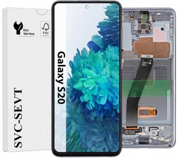 Bateria UTS-Group Wyświetlacz Do Samsung Galaxy S20 LTE / 5G Ramka Szary Oryginał LCD Ekran