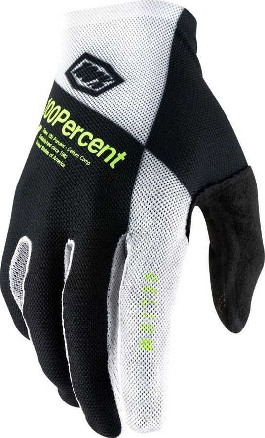 100% Rękawiczki 100% CELIUM Glove black white fluo yellow roz. XL długość dłoni 200-209 mm NEW