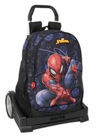 Plecaki szkolne i tornistry - Safta SPIDERMAN ATTACK plecak szkolny, ergonomiczny plecy, z wózkiem Evolution, idealny dla dzieci w różnym wieku, wygodny i wszechstronny, jakość i wytrzymałość, 32 x 16 x 44 cm, Czarny (Black), M, - miniaturka - grafika 1