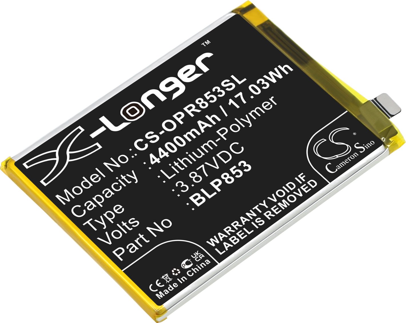 TECHTEK Baterie kompatybilny z [OPPO] CPH2113, CPH2205, Reno 4 4G, Reno 5 Lite zastępuje BLP853
