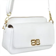 Torebki damskie - Włoska skórzana torebka listonoszka Borse in Pelle biała - miniaturka - grafika 1