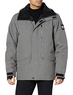 Kurtki męskie - Quiksilver Męska kurtka zimowa Mission Solid – kurtka przeciwśniegowa dla mężczyzn szary szary (Heather Grey) S - grafika 1