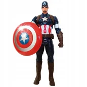 Figurki dla dzieci - KAPITAN AMERYKA FIGURKA DUŻA RUCHOMA + TARCZA AVENGERS ŚWIECI DŹWIĘK 30CM - miniaturka - grafika 1