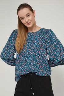 Bluzki damskie - Medicine bluzka damska kolor turkusowy w kwiaty - grafika 1
