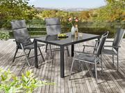 Meble ogrodowe - Livarno Home Livarno Home Zestaw aluminiowych mebli ogrodowych Houston (stół + 4 krzesła składane), srebrny/ szary - miniaturka - grafika 1