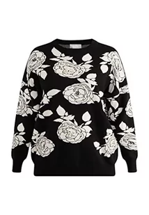 aleva Damski sweter z perłami 10425112-AL04, czarno-biały, XL/XXL, czarny biały, XL-XXL - Swetry damskie - miniaturka - grafika 1