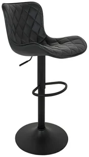 Czarny tapicerowany hoker obrotowy z oparciem M8-H49 - Taborety i hokery - miniaturka - grafika 1