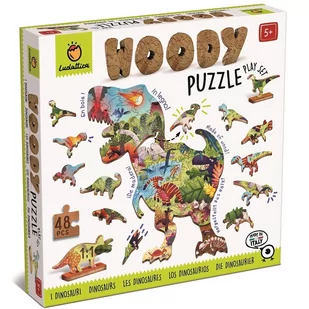 Drewniane puzzle konturowe Ludattica - Dinozaury 48 el. - Puzzle - miniaturka - grafika 1