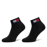 Skarpetki męskie - Zestaw 2 par wysokich skarpet unisex Tommy Jeans 701228223 Czarny - miniaturka - grafika 1