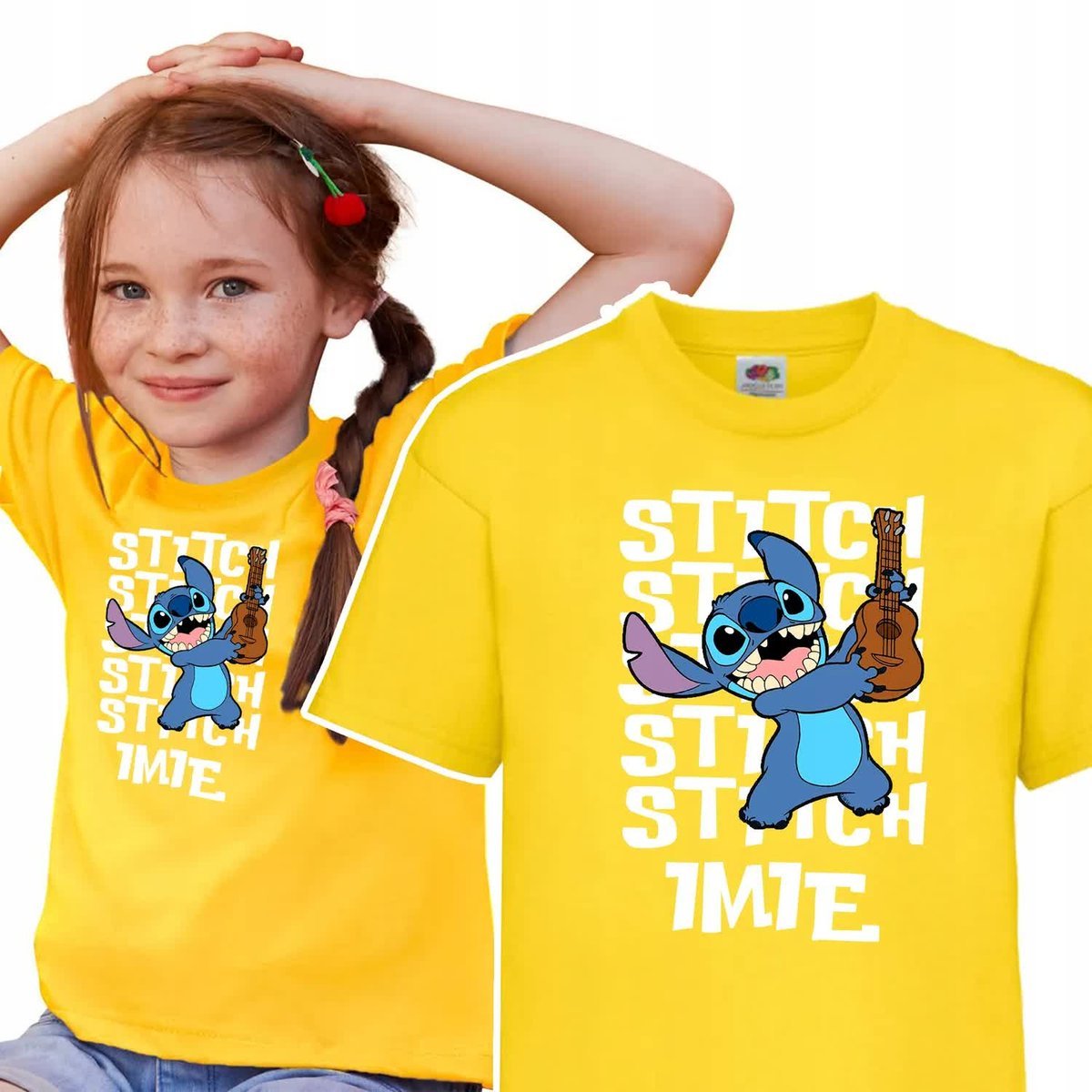 Koszulka Dziecięca 134-140 Lilo i Stitch Żółta Wz
