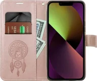 Etui i futerały do telefonów - Kabura MEZZO Book do XIAOMI Redmi Note 14 PRO 5G / 14 PRO PLUS 5G lapacz snów złoty róż - miniaturka - grafika 1