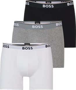 BOSS Bokserki męskie Power Trunk dłuższy krój bawełna stretch 3-pak M 1xbiały/szary/czarny - Majtki męskie - miniaturka - grafika 1