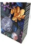 Materiały pomocnicze dla nauczycieli - Torebka ozdobna matowa 18x23x10cm ciemne kwiaty - miniaturka - grafika 1