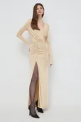 Sukienki - Patrizia Pepe sukienka kolor beżowy maxi dopasowana 8A1287 J081 - miniaturka - grafika 1