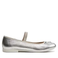 Buty dla dziewczynek - Baleriny Geox Jr Plie' J4555D 00044 C1007 D Srebrny - miniaturka - grafika 1