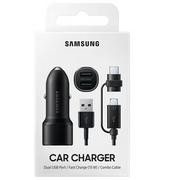 Ładowarki samochodowe - Samsung Zasilacz samochodowy EP-L1100 2x USB s funkcí rychlonabíjení 15W EP-L1100WBEGEU) Czarny - miniaturka - grafika 1